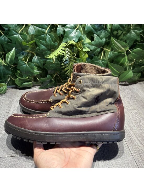 Vtg Polo Ralph Lauren Lorenzo Mid Lace Up Mens Leather Wool Boots Size 6 / W 7.5 main image 8
